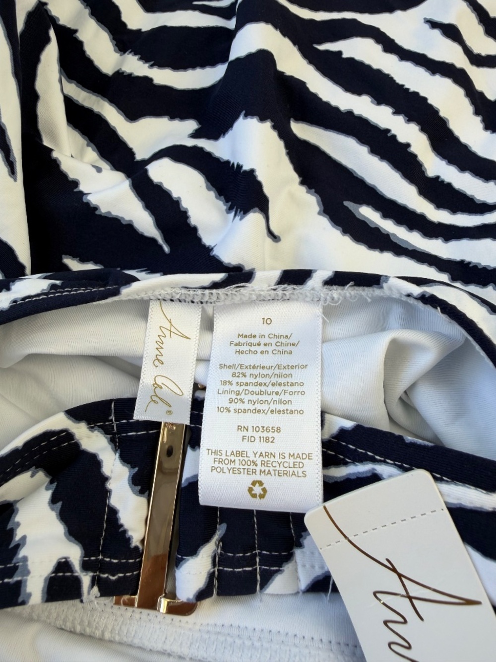 Anne Cole Women's Zebra Print Shirred V Neck Cutout Back One Piece Swimsuit - Picture 9 of 14
